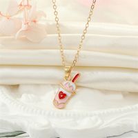 Korean Creative Personality Alloy Dripping Oil French Fries Pizza Food Pendant Necklace main image 5