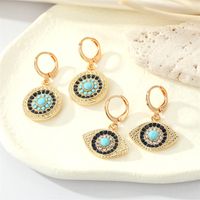 Ethnic Point Rhinestone Sun Retro Devil's Eye Pendant Earring main image 6