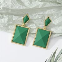 Retro Candy Color Geometric Resin Colorful Frosted Square Long Earrings main image 4