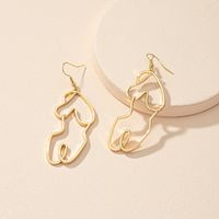 Creative Personality Earrings Niche Hollow Body Simple Retro Earrings main image 3