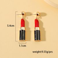 New Red Lipstick Alloy Earrings Wholesale main image 3
