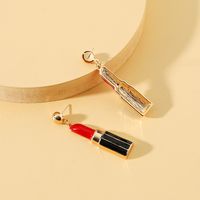New Red Lipstick Alloy Earrings Wholesale main image 5