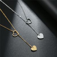 Simple Stainless Steel Heart-shaped Creative Simple Pendant Necklace main image 1