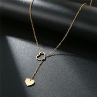 Simple Stainless Steel Heart-shaped Creative Simple Pendant Necklace main image 3