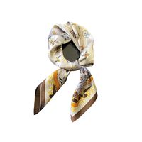 Champagne Feather Female Flower Four Seasons Universal Printing Small Square Scarf main image 6