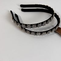 Korean Black Velvet Snowflake Full Diamond Hair Accessories Simple Headband main image 1