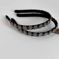 Korean Black Velvet Snowflake Full Diamond Hair Accessories Simple Headband main image 5