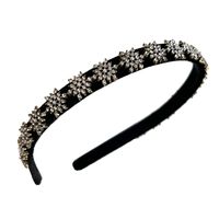 Korean Black Velvet Snowflake Full Diamond Hair Accessories Simple Headband main image 6