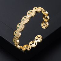 European And American Fashion Smiley Face Copper Bracelet Wholesale main image 3
