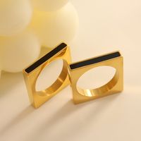 Geometric Acrylic Square Ring Stainless Steel Golden Ring main image 3