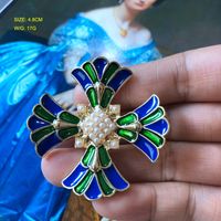 Fashion Emerald Gemstone Diamond Flower Crystal Brooch main image 5