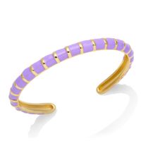 Fashion Geometric Color Dripping Oil Copper Bracelet Wholesale sku image 3