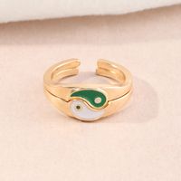 Green And White Taichi Couple Girlfriends Valentine's Day Ring sku image 1