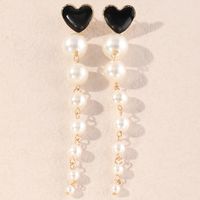European And American New Fashion Earrings Women's Long Tassel Pearl Earrings sku image 1