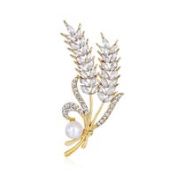 Fashion New Rhinestone-studded Wheat Ear Pearl Brooch sku image 1