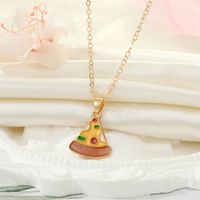 Korean Creative Personality Alloy Dripping Oil French Fries Pizza Food Pendant Necklace sku image 1