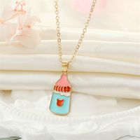 Korean Creative Personality Alloy Dripping Oil French Fries Pizza Food Pendant Necklace sku image 2