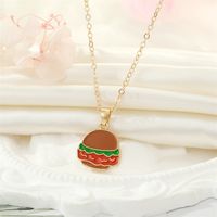 Korean Creative Personality Alloy Dripping Oil French Fries Pizza Food Pendant Necklace sku image 5