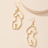 Creative Personality Earrings Niche Hollow Body Simple Retro Earrings sku image 1