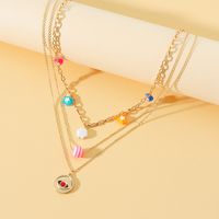 Devil's Eye Pendant Necklace Star Heart Necklace Women's Multilayer Long Sweater Chain sku image 1