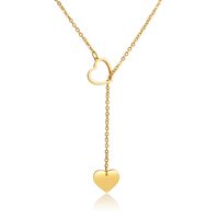Simple Stainless Steel Heart-shaped Creative Simple Pendant Necklace sku image 1