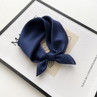 Spring And Autumn Thin Solid Color Curling Simple 53cm Square Scarf sku image 16