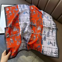 Red And White Printing Spring And Autumn Four Seasons Universal Decorative Scarf sku image 1