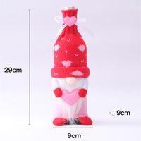 Valentine's Day Decorative Red Wine Cover Faceless Doll Heart Wine Bottle Cover sku image 1