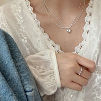 Fashion Double-layer Heart Necklace New Women's Light Luxury Copper Collarbone Chain main image 1