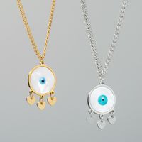 Europe And The United States Wholesale Devil's Eye Shell Titanium Steel Necklace Wholesale main image 1