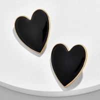 European And American Alloy Drip Oil Spring And Summer Multicolor Peach Heart Earrings main image 2
