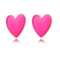 European And American Alloy Drip Oil Spring And Summer Multicolor Peach Heart Earrings main image 6