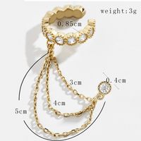 European And American Simple Autumn And Winter Ear Clips With Chain Diamond Earrings main image 5