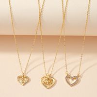 Diamond-encrusted Heart Necklace Female Niche Design Light Luxury Letter Sweater Chain main image 2