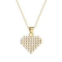 Fashion Copper Gold-plated Zircon Hollow Heart-shaped Pendant Necklace Female main image 6