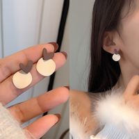 Korean Retro Heart Geometric Earrings Fashion Simple Paint Earrings main image 1