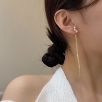 Elegant Pearl Stud Earrings Fairy Long Tassel Earrings main image 5