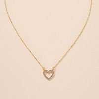 Diamond-encrusted Heart Necklace Female Niche Design Light Luxury Letter Sweater Chain sku image 1