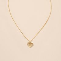 Diamond-encrusted Heart Necklace Female Niche Design Light Luxury Letter Sweater Chain sku image 2