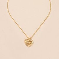 Diamond-encrusted Heart Necklace Female Niche Design Light Luxury Letter Sweater Chain sku image 3