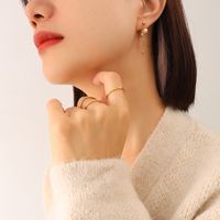 Korean New Imitation Pearl Tassel Titanium Steel Earrings main image 3