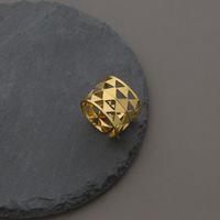 الأوروبي والأمريكي مثلث الهندسة خاتم الماس الفولاذ المقاوم للصدأ أجوف main image 5