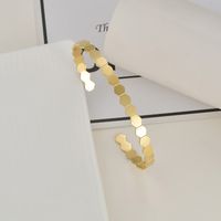 Nouveau Bracelet Ouvert En Acier Au Titane Réglable Hexagonal À Coutures Simples main image 1