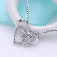 Mode Creux S925 Pendentif En Argent Mode Coeur Zircon Pendentif Sans Chaîne main image 1