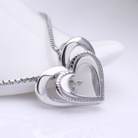 Fashion Hollow S925 Silver Pendant Fashion Heart Zircon Pendant No Chain main image 5