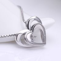 Mode Creux S925 Pendentif En Argent Mode Coeur Zircon Pendentif Sans Chaîne main image 5