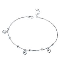 Cadeau De Petite Amie S925 Bracelet De Cheville En Argent Été Doux Frais Amour Bijoux De Cheville En Argent main image 5