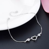 Bijoux Coréens Coeur Diamant S925 Bracelet En Argent Bijoux Simples En Gros main image 2