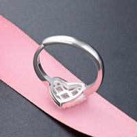 Fashion Heart-shape Inlaid Zirconium S925 Silver Ring main image 4