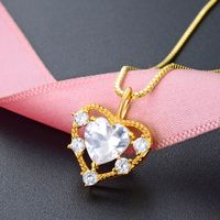 Fashion Inlaid Zircon Hollow Heart S925 Silver Pendant Pendant main image 3